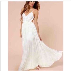 Lulu's backless white maxi dress